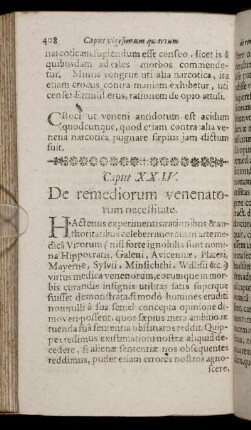 Caput XXIV. De remediorum venenatorum necessitate.