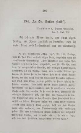 194. An Dr. Gustav Kolb
