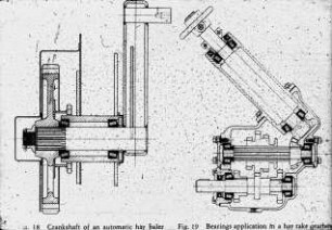 Crankshaft of an automatic hay baler | Bearings application in a hay rake gearbox