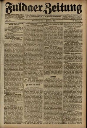 Ausgabe vom Donnerstag, den 21. Februar 1918.