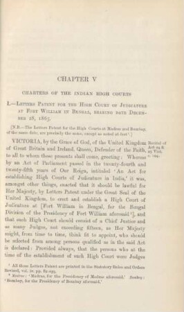 Chapter V. Charters of the Indian high courts