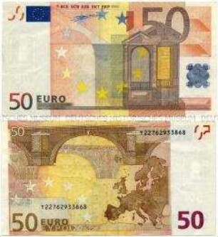 Fälschung einer 50 Eurobanknote
