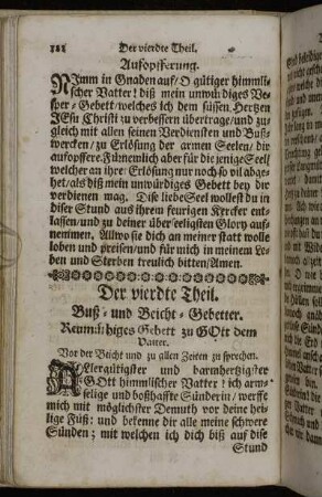 Der vierdte Theil. Buß- und Beicht-Gebetter.