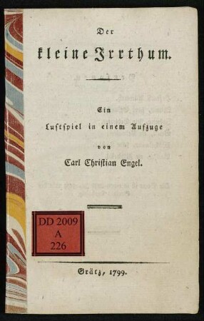Der kleine Irrthum : Ein Lustspiel in einem Aufzuge