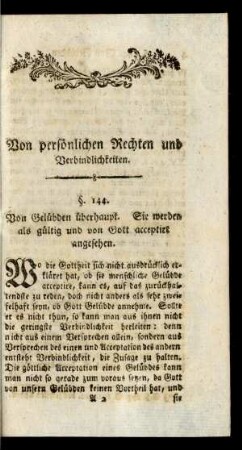 Von persönlichen Rechten und Verbindlichkeiten