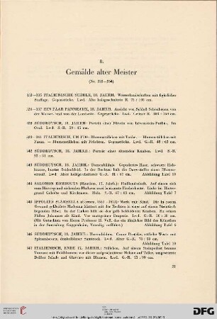 B. Gemälde Alter Meister (Nr. 333-364)