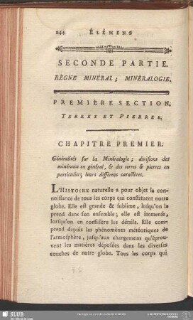 Seconde Partie. Règne Minéral; Minéralogie