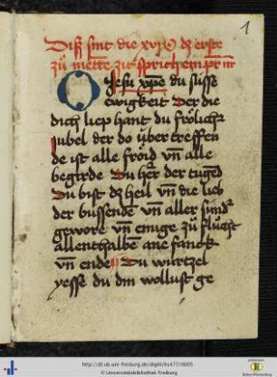 [1r - 26v] 15 Gebete zum Leiden Christi.