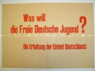 Maueranschlag mit Parole der FDJ