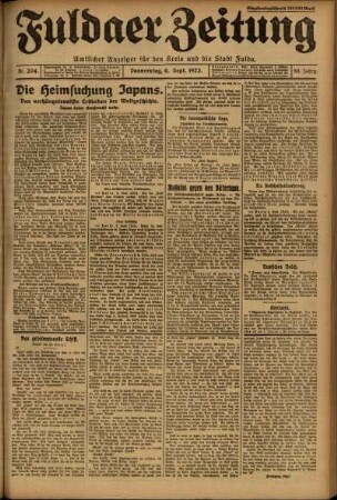 Ausgabe vom Donnerstag, den 06. September 1923.