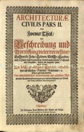 Lehrbuch für die profane Architektur, Teil 2