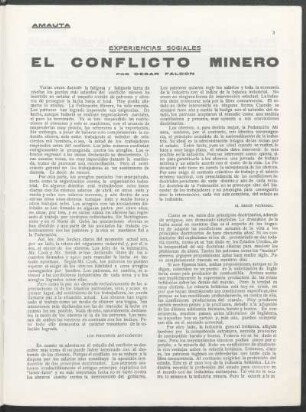 Experiencias sociales - El conflicto minero