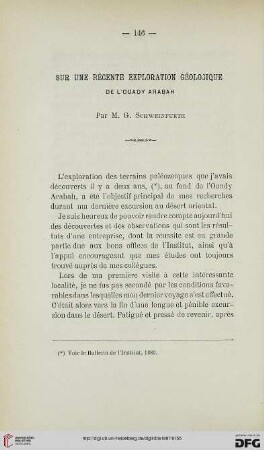 2.Ser. 8.1887: Sur une récente exploration géologique de l'Ouady Arabah