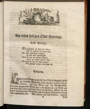 Am ersten heiligen Oster-Feyertage. Erste Predigt.