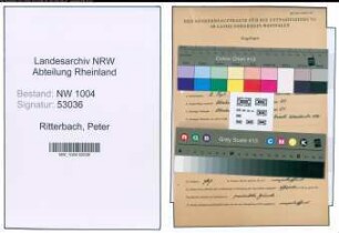 Entnazifizierung Peter Ritterbach , geb. 02.09.1911 (Laborwerker)