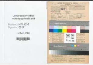 Entnazifizierung Otto Luther , geb. 08.06.1896 (Polizeibeamter)
