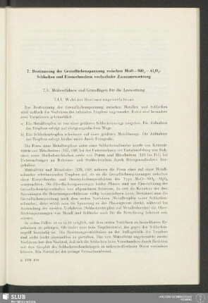 7. Bestimmung der Grenflächenspannung zwischen MnO-SiO2-Al2O3-Schlacken und Eisenschmelzen wechselnder Zusammensetzung