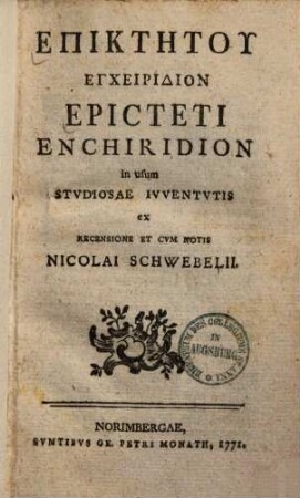 Epiktētu Encheiridion = Epicteti Enchiridion