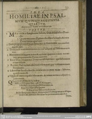 Idea Homiliae In Psalmum Quinquagesimum Quartum
