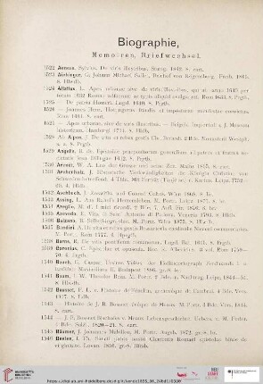 Biographie, Memoiren, Briefwechsel (Nr. 1522 - 1935)