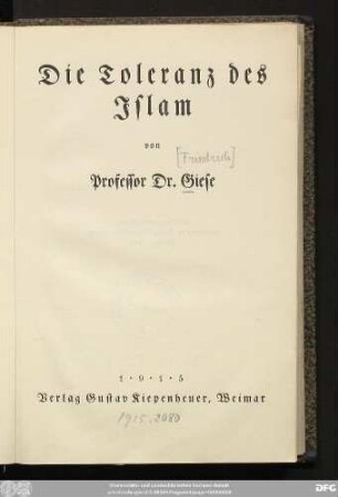 Die Toleranz des Islam