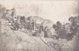 Hardenburg bei Dürkheim., Abendseite. Skizze von J.T.Ch.Roux, 1771 - 1830