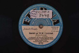 Quartett : op. 76 Nr. 2 in d-moll; (Quinten-Quartett); 2. Satz, 1 [Teil]: Andante / Joseph Haydn