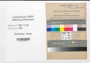 Entnazifizierung Aloys Schroeer , geb. 13.12.1914 (Polizist)