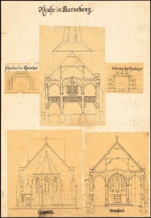 Kirche, Barneberg: Choransicht, Querschnitte