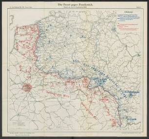 Karte 2. Die Front gegen Frankreich.