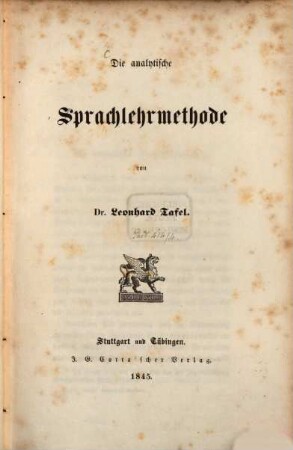Die analytische Sprachlehrmethode
