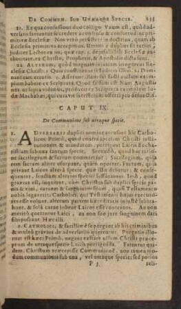 Caput IX. De Communione sub utraque specie.
