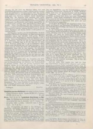 137-142 [Rezension] Blass, Fridericus, Evangelium secundum Matthaeum cum variae lectionis delectu