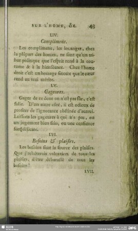 LVI. Besoins & plaisirs