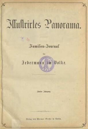 5.1865: Illustrirtes Panorama : Haus- und Familienbuch für Jedermann