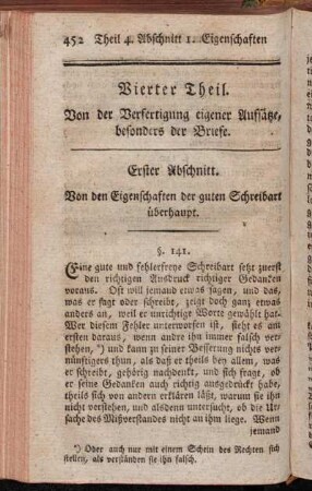 Erster Abschnitt. Von den Eigenschaften der guten Schreibart überhaupt.
