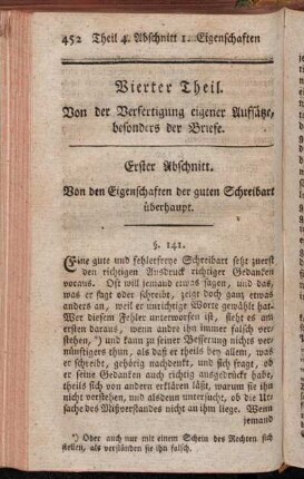 Erster Abschnitt. Von den Eigenschaften der guten Schreibart überhaupt.