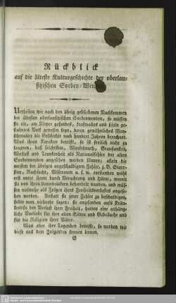 Rückblick auf die älteste Kulturgeschichte der oberlausitzischen Sorben-Wenden