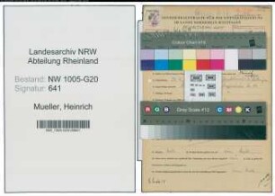 Entnazifizierung Heinrich Mueller , geb. 20.04.1913 (Tischler)