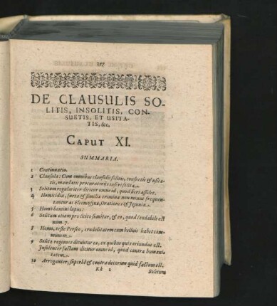 De Clausulis Solitis, Insolitis, Consuetis, et Usitatis, & c. Caput XI.