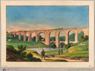 Die Altväter-Wasserleitung im Muldental zwischen Rothenfurth und Halsbrücke nördlich von Freiberg in Sachsen mit Badenden in der Mulde