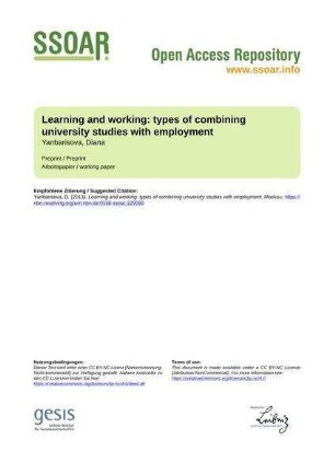 Learning and working: types of combining university studies with employment