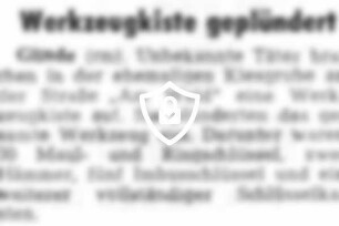 Werkzeugkiste geplündert