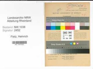 Entnazifizierung Heinrich Fietz , geb. 06.07.1899 (Beamter)