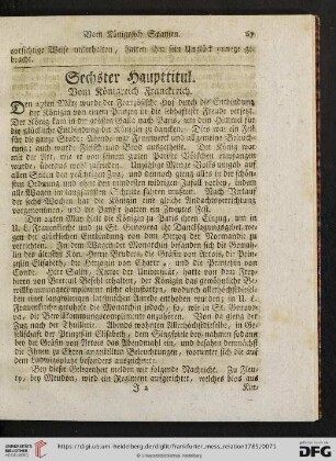 Sechster Haupttitul. Vom Königreich Franckreich