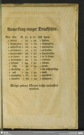 Anmerkung einiger Druckfehler