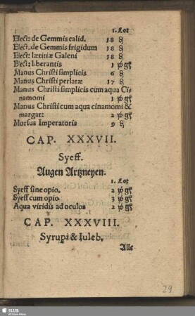 Cap. XXXVII. Syeff. Augen Artzneyen