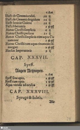 Cap. XXXVII. Syeff. Augen Artzneyen