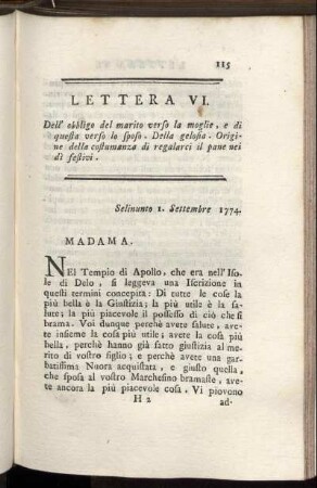 Lettera VI.