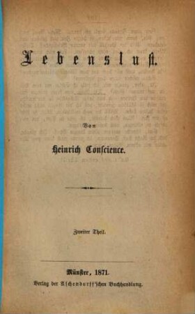 Lebenslust : Von Heinrich Conscience, 2